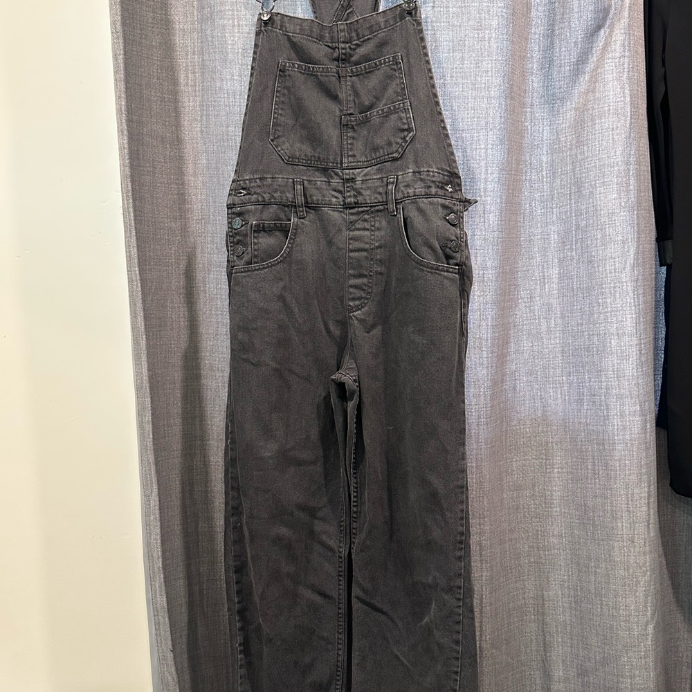 We The Free Charcoal Denim Overalls